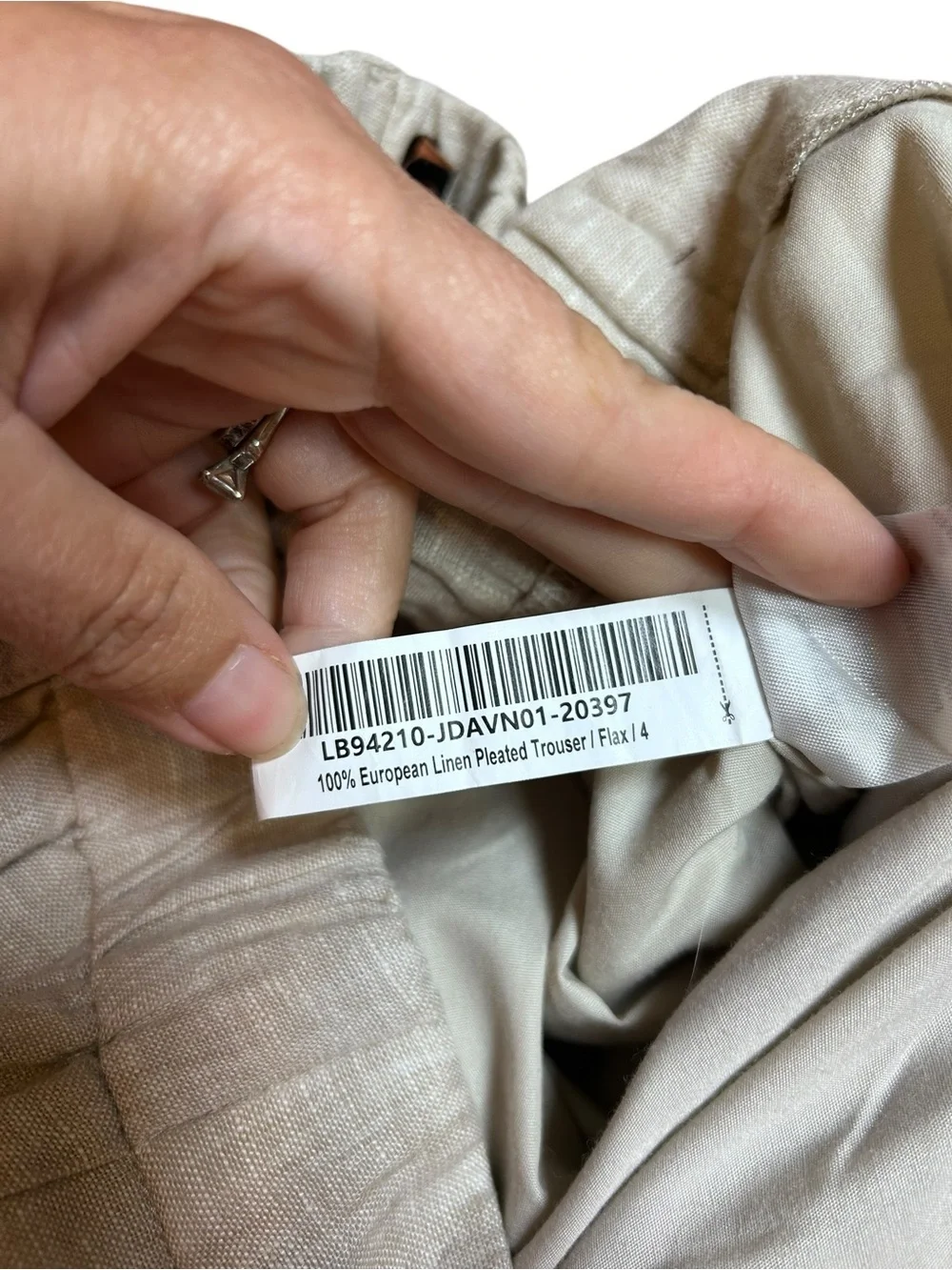 Quince 100% European Linen Pleated Trouser flax beige size 4 lagenlook coastal